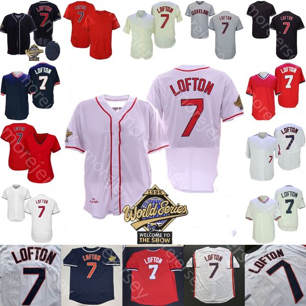 Kenny Lofton Jersey 1995 Ws Blu scuro Bianco Pulsante Gira indietro Saluto al servizio Crema Grigio Rosso Navy Player Pullover Taglia S-3XL Tutti Ed