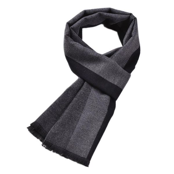 

scarves autumn and winter men's scarf imitation cashmere warm european american fashion business leisure young people's long bib, Blue;gray