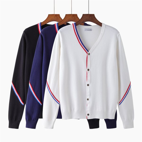 

women's sweaters hlbcbg female knitted-out blouse, spring fall, modern long sleeve, turtleneck in v, solid, casual, cardigan, basic jac, White;black