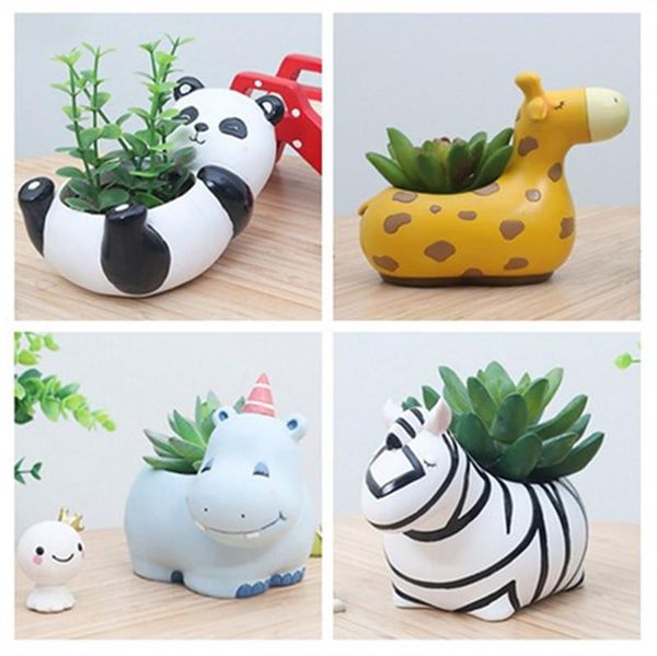 

succulent plant pot cute cartoon animal flower planter flowerpot create design lovely little animals home garden bonsai pots planters &