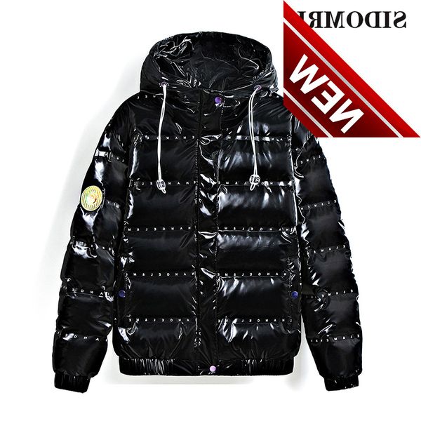 

2021 winter new fashion down jackets men's hooded drawstring short warm 90 jacket white duck brand coat contracted, Black