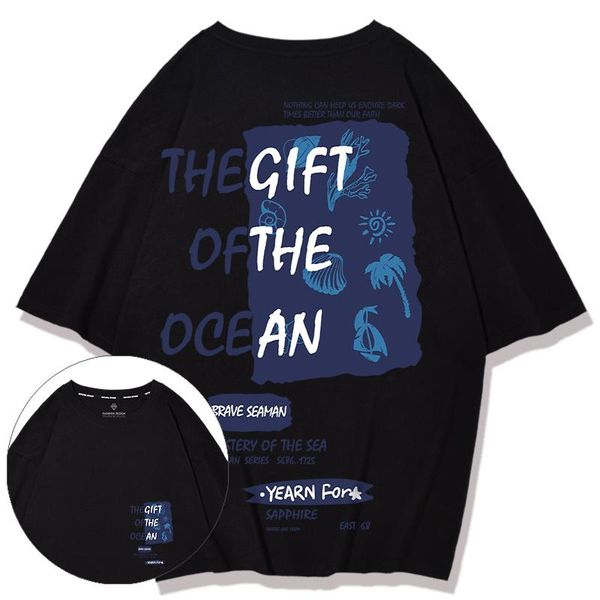 

harajuku beach style oversized t shirts women fashion letters creative printing tshirts 2021 summer teens girls casual women's t-shirt, White