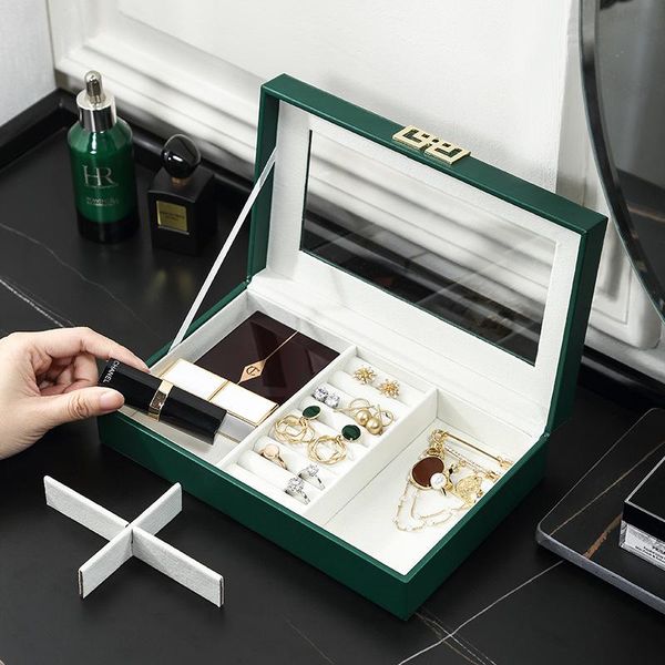 

jewelry pouches, bags 2021 universal organizer display travel case boxes portable box vintage green leather storage jewelers, Pink;blue