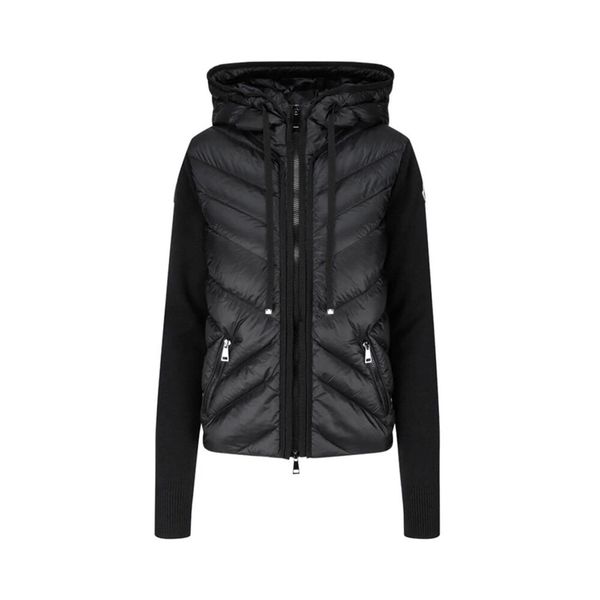

luxury french ladies down jacket maya france brand designer warm hooded jackets knitted coat, Black