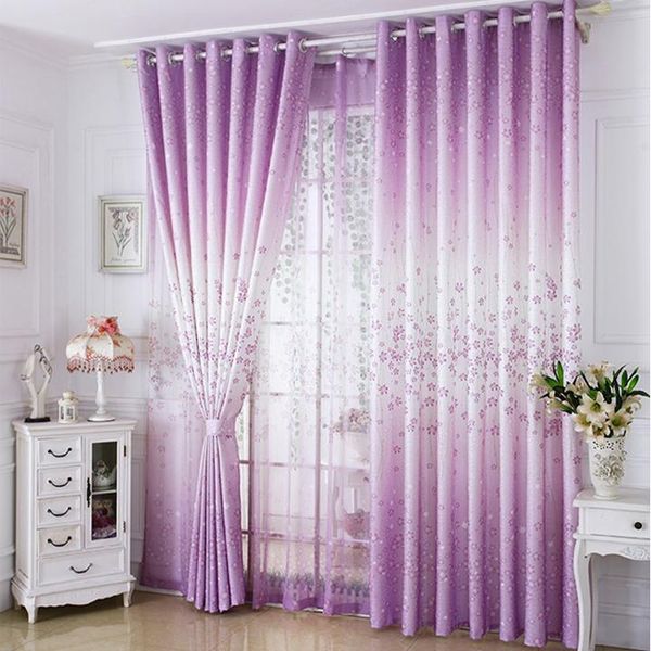 

postal floral gauze decoration blackout window curtains for living room bedroom green voile sheer curtain & drapes