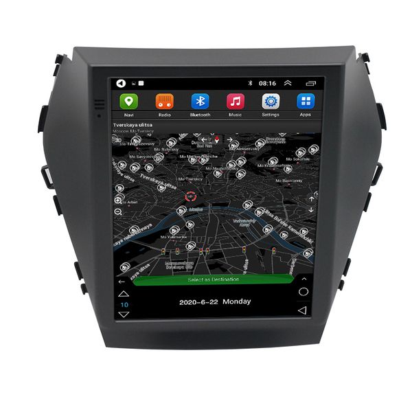 Carro DVD Stereo Player Vertical Tela de toque Novo Tesla 9.7 polegadas Android GPS Navegação Sistema de navegação multimídia para 2015-2017 Hyundai Santafe IX45