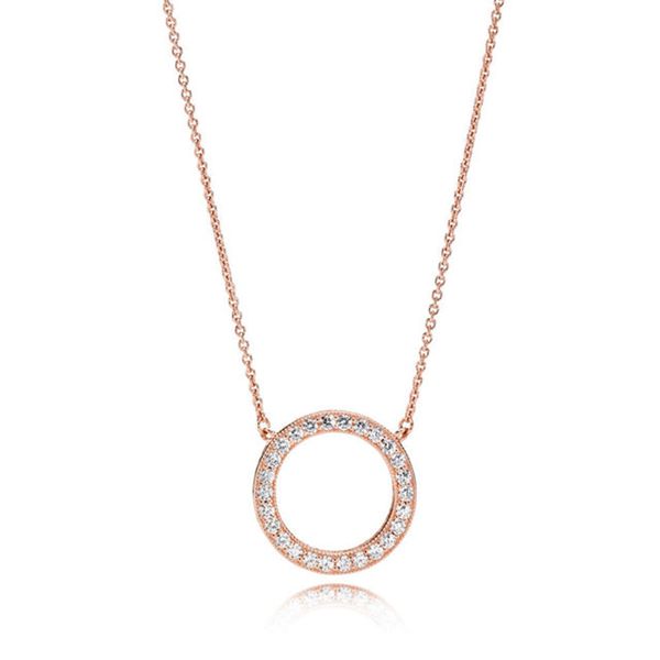

new 2021 100% 925 sterling silver rose gold necklace fit diy original fshion jewelry gift 111