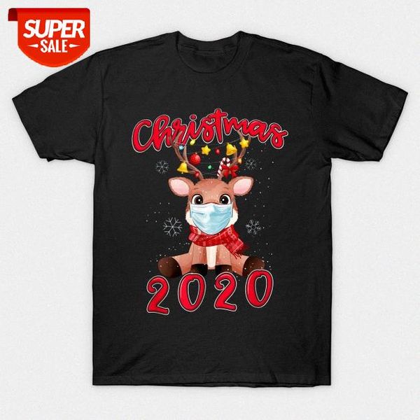 

merry christmas elk mask print short sleeve t-shirt #cf1b, White