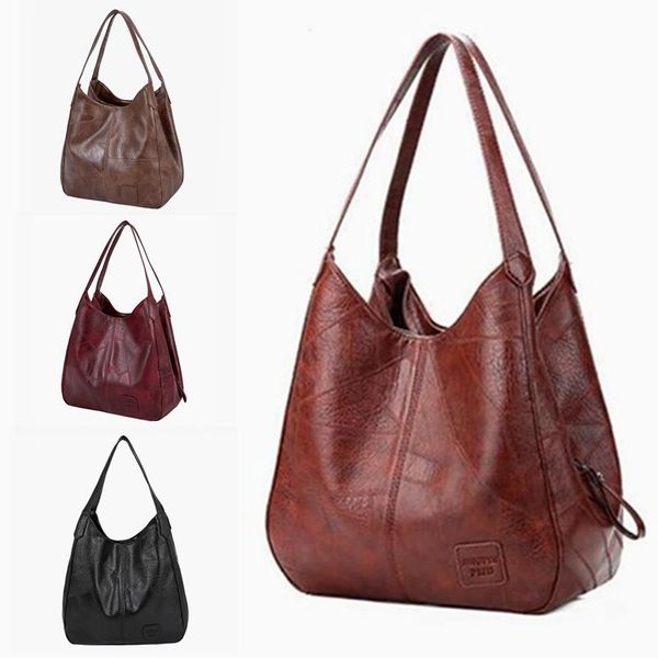 

vintage soft pu leather women hand bag totes designers female shoulder bags handle cross body