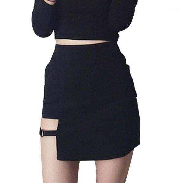 

skirts 2021 fashion ring irregular skirt high waist mini bag hip black l