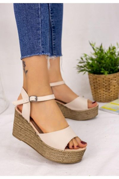 

sandals women's white skin wedges, Black