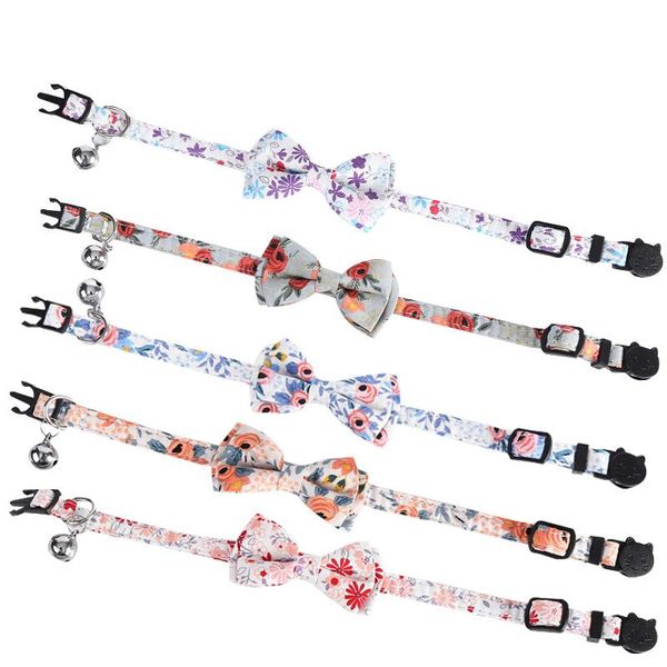 

cat collars & leads kissurpet 1piece cute pet dog bib plaid bowknot scarf collar adjustable elastic footprints accessories necklace kitten