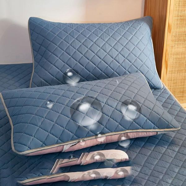 

pillow case northern europe double-deck pillowcase waterproof anti-mite anti-bacterial quilted cotton bedroom home decoration