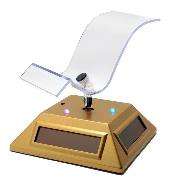 

jewelry pouches, bags golden solar rotating display stand 7 color lights, can be used for watch mobile phone / pography, Pink;blue