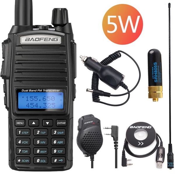 

walkie talkie baofeng uv-82 5w dual ppt vhf/uhf band portable cb ham station uv-5r uv-9r amateur scanner radio
