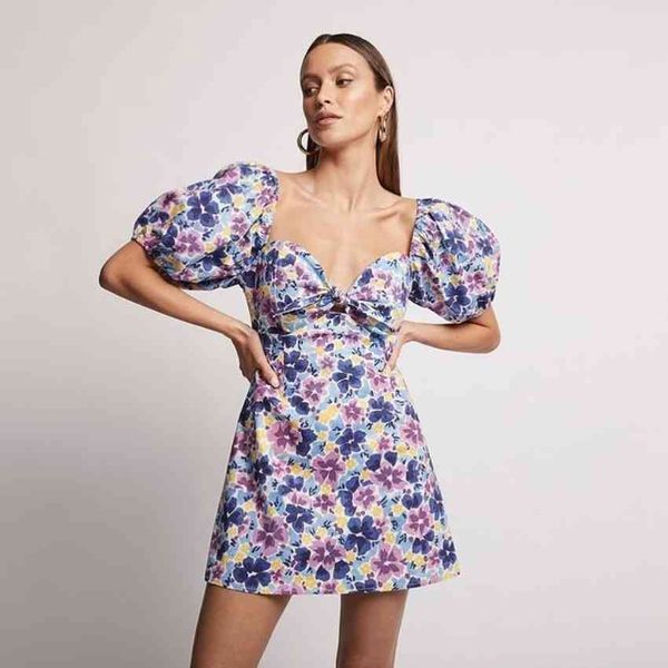 

casual dresses summer a-line blue floral resort print backless holiday vocation mini dress a91s, Black;gray