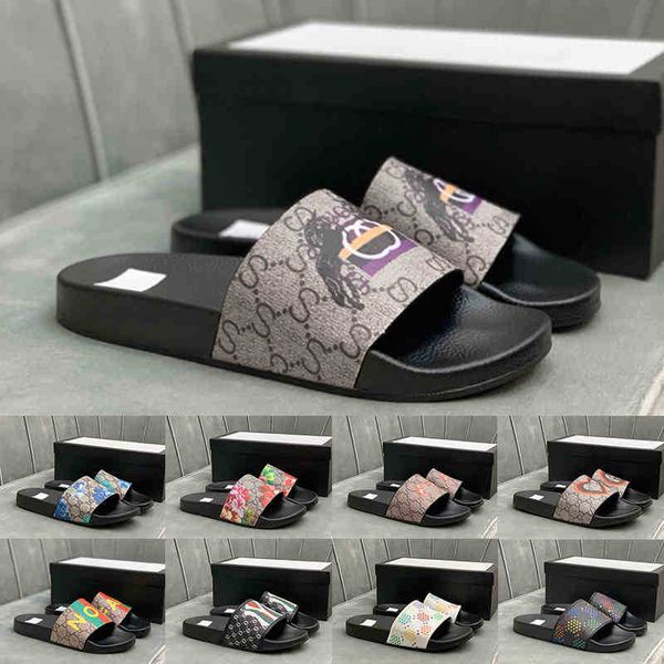 

[]preferential stylish slippers fashion classics slides sandals men women shoes tiger cat design summer, Black