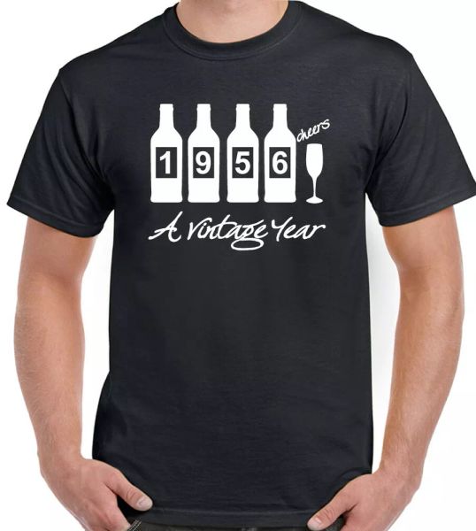 

bottles 1956 mens funny 65th birthday t-shirt 65 year old gift present, White;black