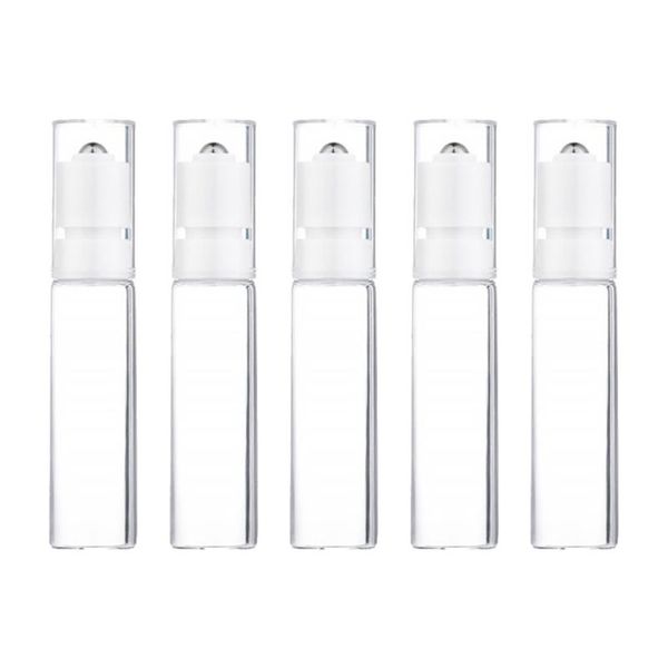 

storage bottles & jars 5pcs 15ml essential oil roller bottle empty glass frosted
