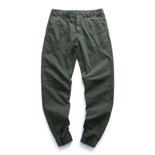 

spring cargo pants men fashion casual slim fit ankle-length military track trousers cotton streetwear joggers men's, Black