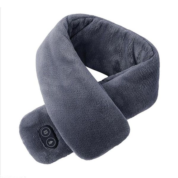 

scarves usb heating scarf women men thick warm electric heated neck warmer for outdoor camping hiking cycling foulard femme, Blue;gray