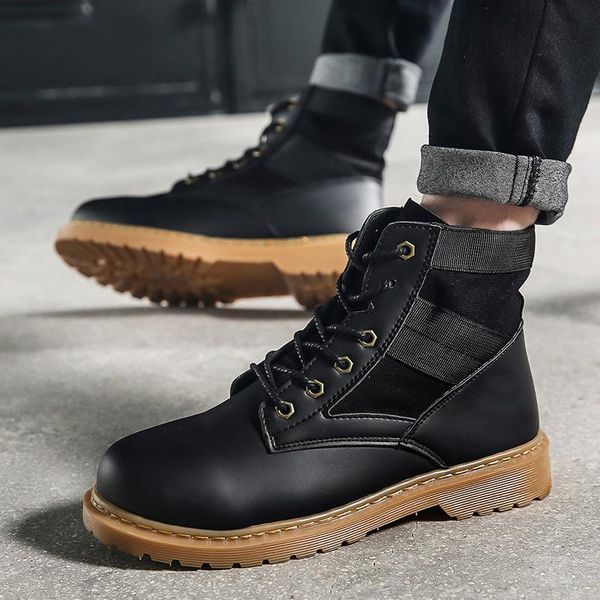 

boots men's high casual shoes fashion comfortable man chaussures homme footwear male krasovki trainers, Black