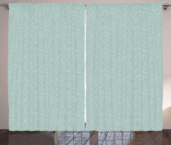 

curtain & drapes ivory and blue curtains for kids room squares rectangles spiral lines bicolor geometric composition window