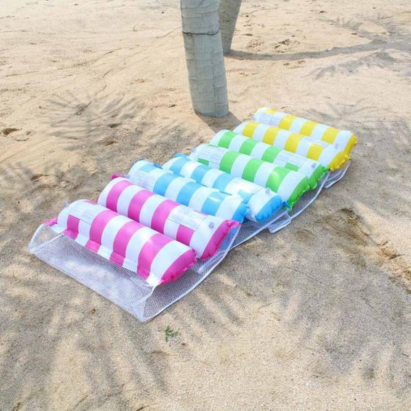 

summer water hammock lounge chair inflatable floating bed swimming pool mattress ring sports life vest & buoy