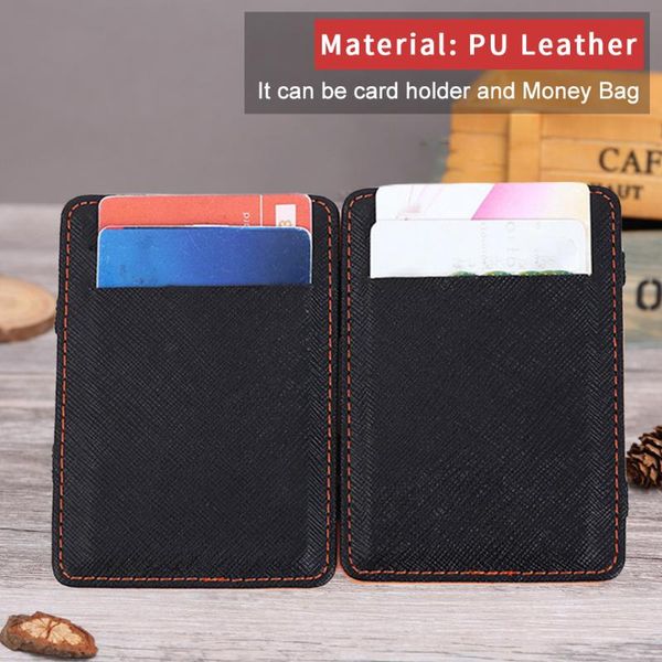 

wallets men wallet men's small business pu leather magic coin purse holder mini, Red;black