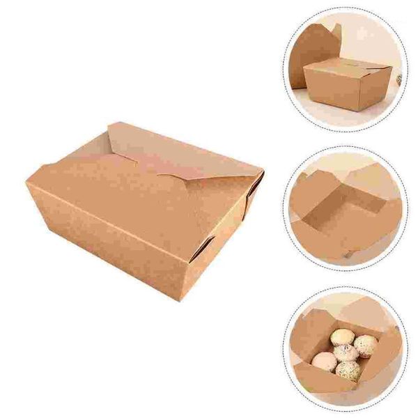 

gift wrap 30pcs food takeaway boxes simple salad disposable paper (khaki)1