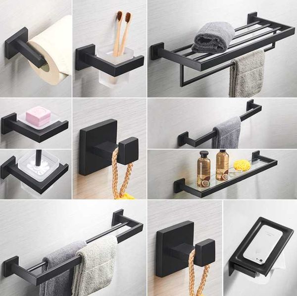 

bath accessory set 304 stainless steel bathroom towel rack hardware kit black pendant paper holder
