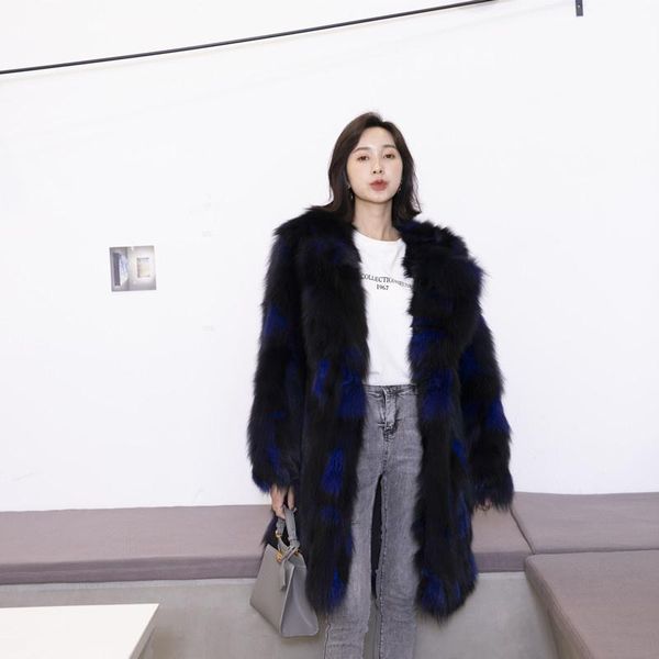 

women's fur & faux genuine real natural coat fashion warm winter waistcoats custom big size, Black