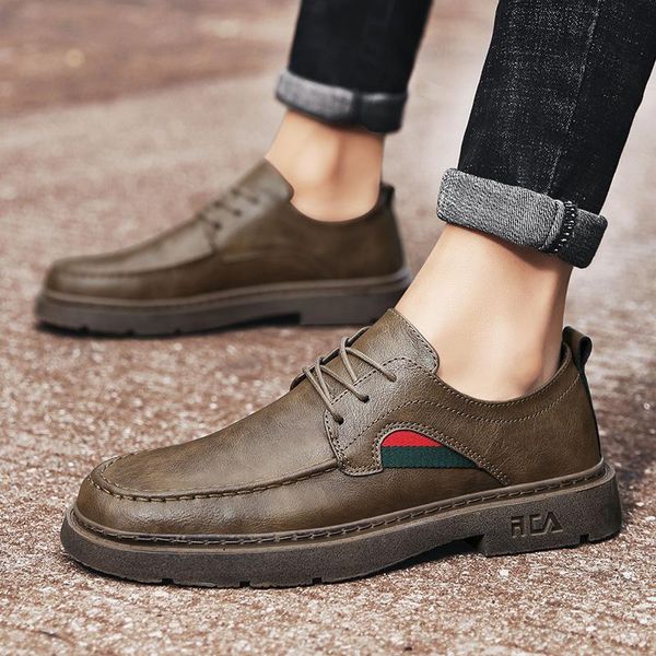 

dress shoes men genuine leather formal men's handmade business wedding lace-up fashion outdoor male, Black