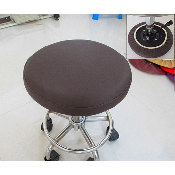 

chair covers faux leather dental stool cover round seat slipcover dentist dining covering housse de chaise