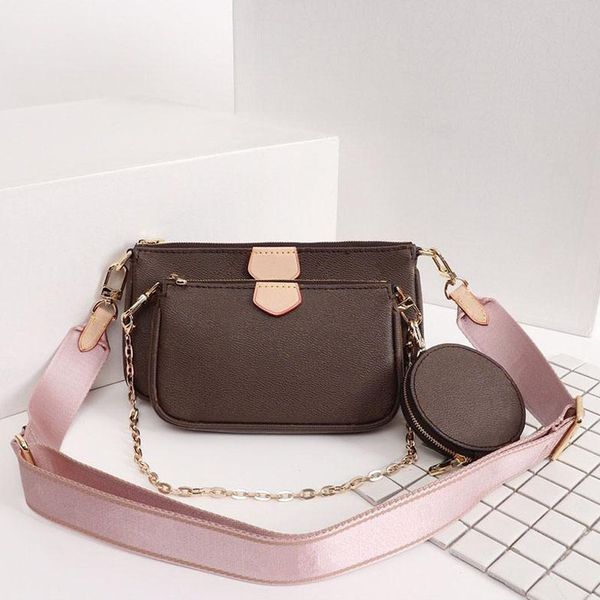 

m44813 multi pochette accessories 3 piece sets shoulder bag women fashion leather handbag woman chain crossbody bags storage totes coin purs