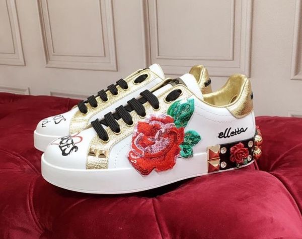 

2021 designer luxury casual shoes men and women sneaker leather womens shoelace box fashion splicing color