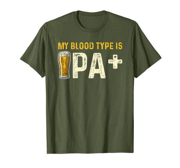 

my blood type is ipa shirt ipa positive beer drinking gift, White;black