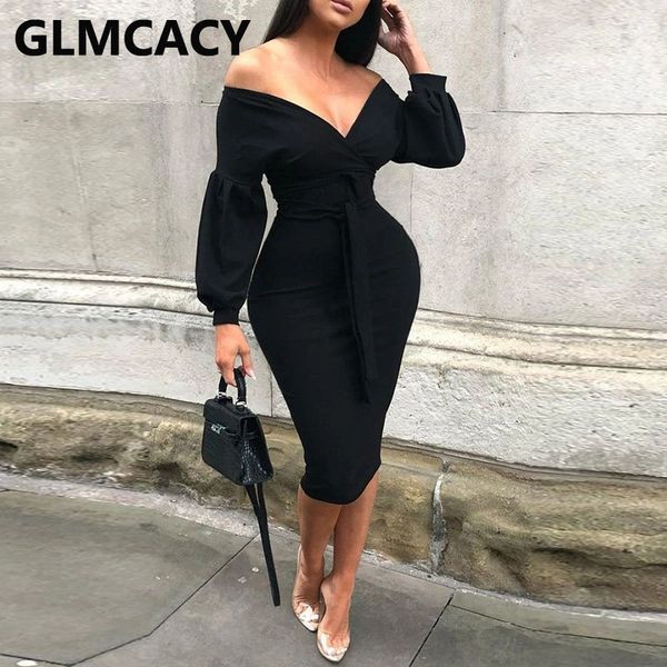 

women long sleeve v neck bodycon dress elegant chic ladies dress, Black;gray
