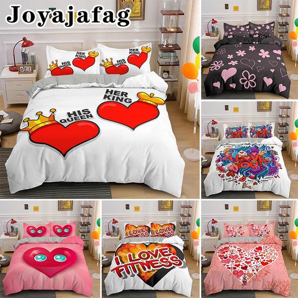 

bedding sets i love you heart set personality bedclothes 2/3pcs cute fashionable home microfiber bed duvet cover with pillowcase