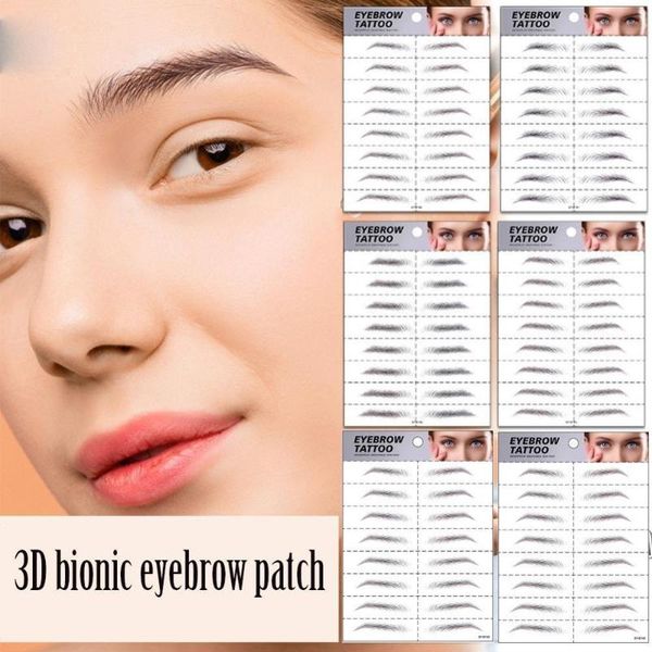 

temporary tattoos 4d hair-like eyebrow tattoo sticker false eyebrows waterproof lasting makeup water-based eye brow cosmetic imitation