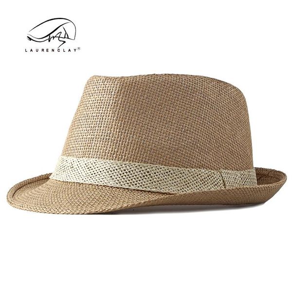 

wide brim hats [kagynap]2021 casual summer hat grid jhat men outdoor retro bowler gorro fashion weave dad, Blue;gray