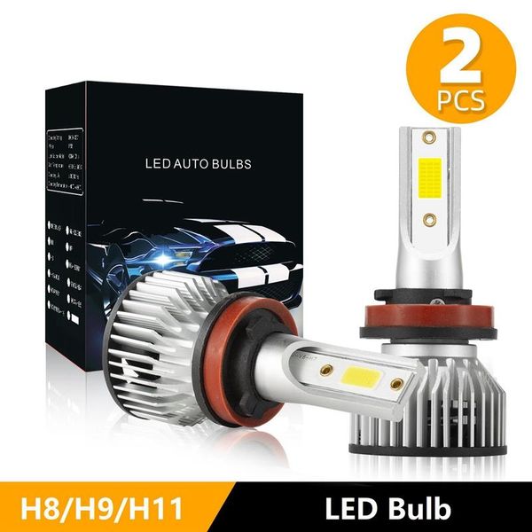 

h8/h9/h11 led headlight high low beam kit 4000w 30000lm bulbs white 6500k car headlights