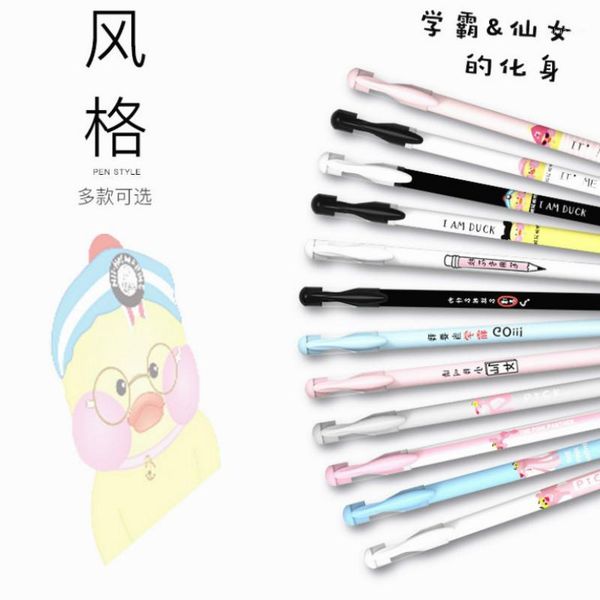 

gel pens 1pcs/sell yellow duck erasable pen refills is red blue ink and black a magical writing neutral stationery1