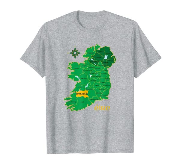 

limerick ireland t shirt irish county map eire irish travel, White;black