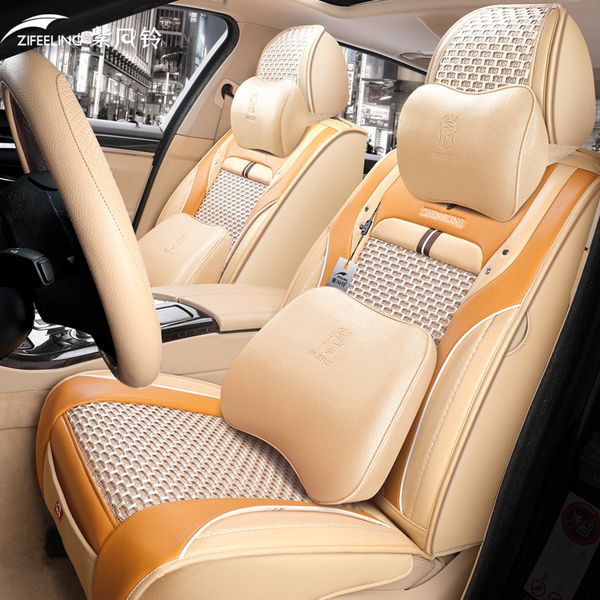 

car accessory seat cover for sedan suv durable leather universal five seats set cushion including front and rear covers full covered gray de