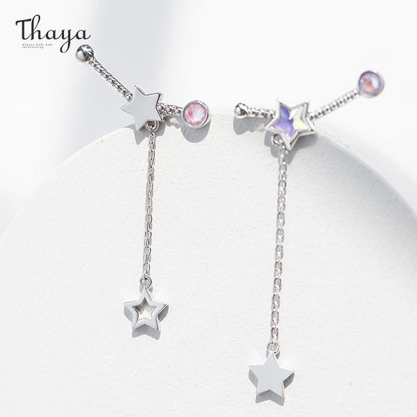 

dangle & chandelier thaya 100% s925 sterling silver vast galaxy earring for women star elegant serie tassel fine jewelry