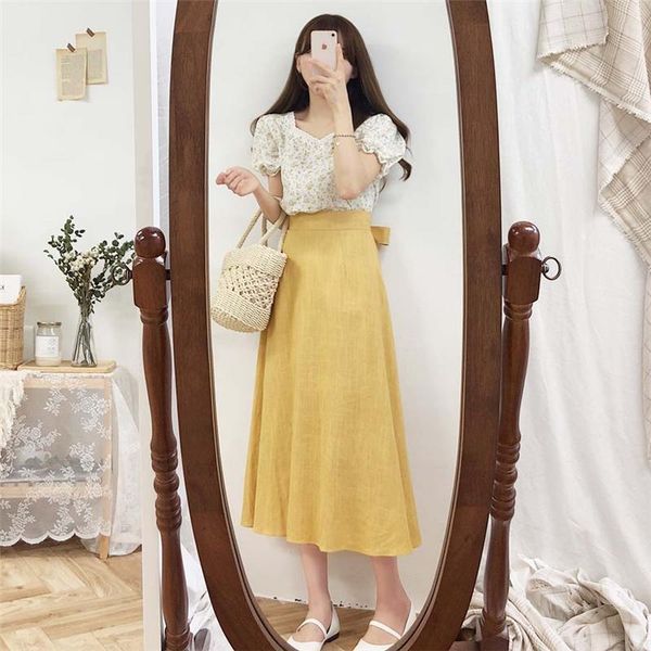 

skirts 2021 long for women's harajuku korean style maxi skirt teenagers high waist back strap y482, Black