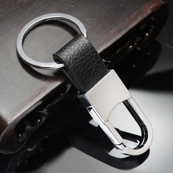 

Men's Key Rings Simple Leather Car Business Keychain KeyHolder Accessories Metal Pendant charms Thickened Stainless Steel Wholesale GX-171, Slivery;golden