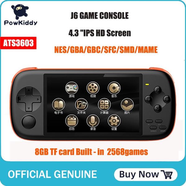 Console de jogo portátil de 4,3 polegadas IPS HD Screen 1000 mA 8 GB Arcade Mame Build - Em 2568 Jogos GIF Jogadores portáteis infantis