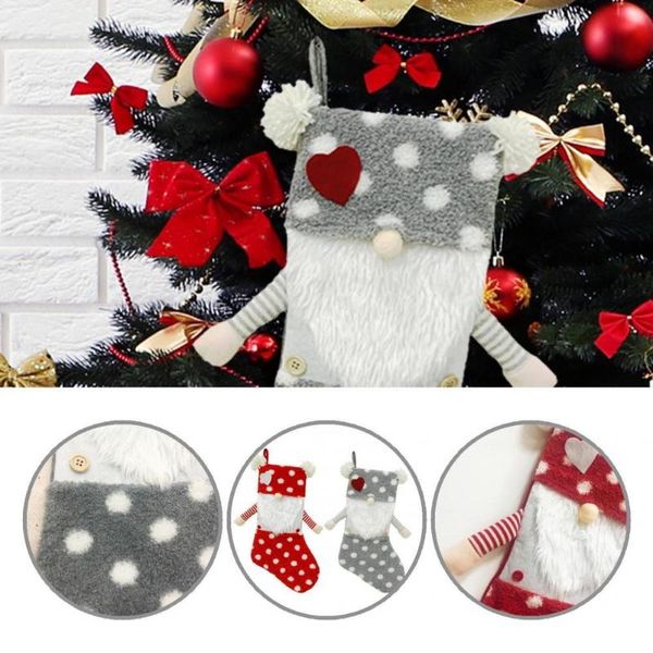 

christmas decorations portable unique creative no face doll stocking decor fabric gift bag durable for gifts